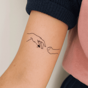 Hand touching cat paw temporary tattoo - 5 | Temporalis