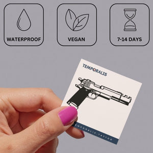 Handgun Pistol Tattoo - 3 | Temporalis
