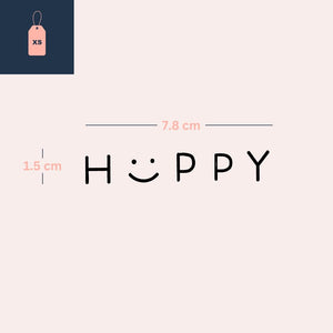HAPPY temporary tattoo with A as a smiley - 4 | Temporalis
