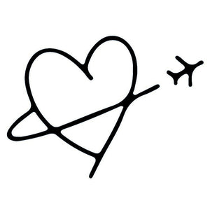 Heart in Orbit with Star Temporary Tattoo - 2 | Temporalis