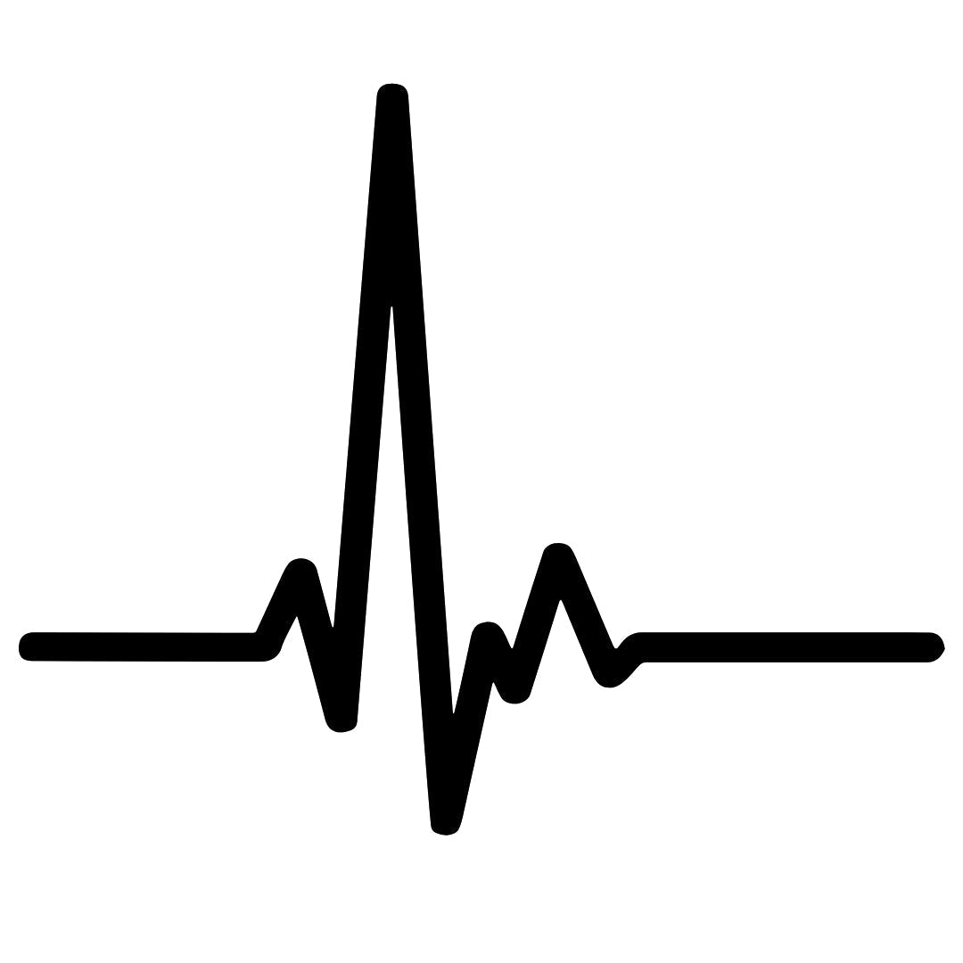 Heartbeat Line Temporary Tattoo - 2 | Temporalis