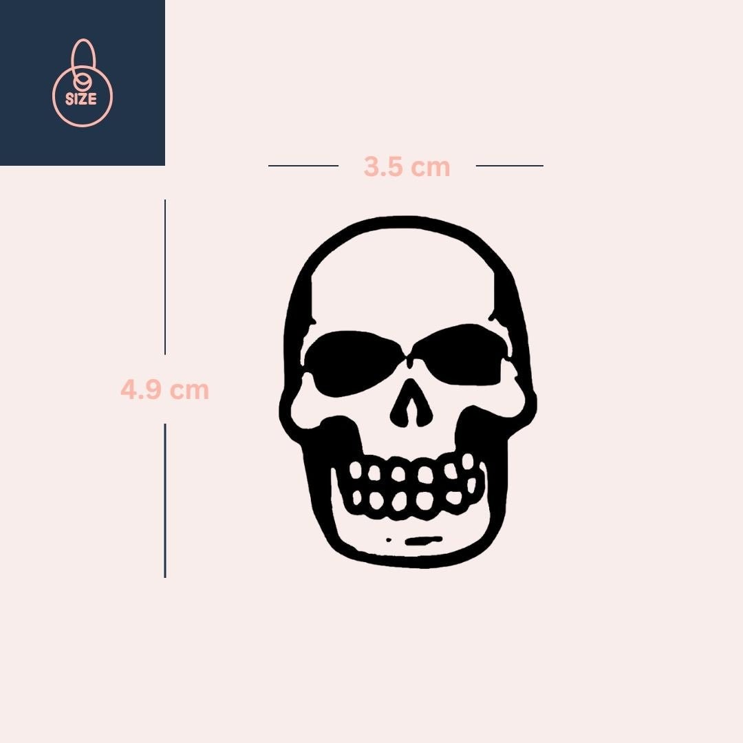 Human Skull Temporary Tattoo 3 - Temporalis
