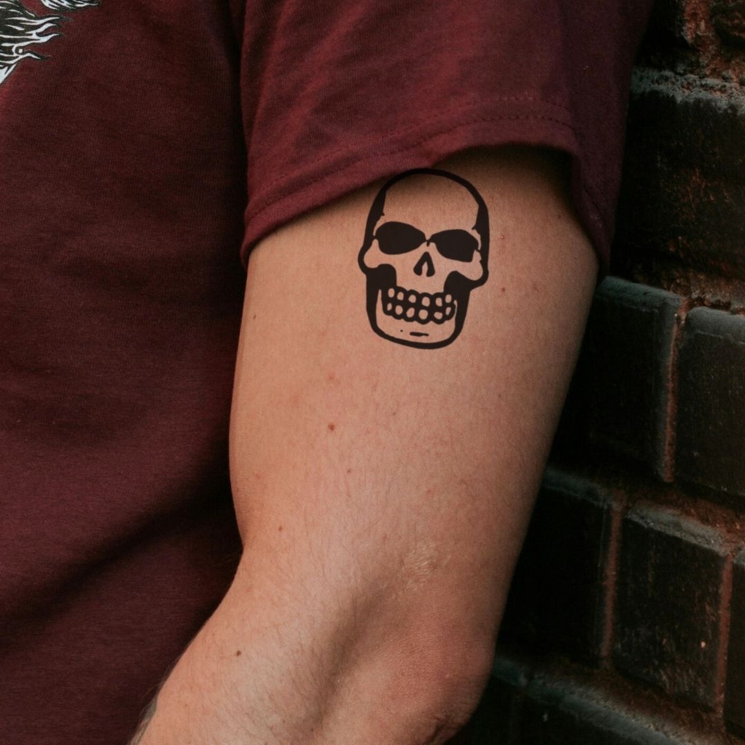 Human Skull Temporary Tattoo - 1 | Temporalis