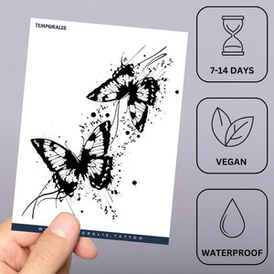 Ink Splash Butterfly Duo Tattoo - 3 | Temporalis