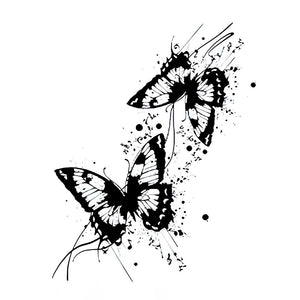 Ink Splash Butterfly Duo Tattoo - 2 | Temporalis