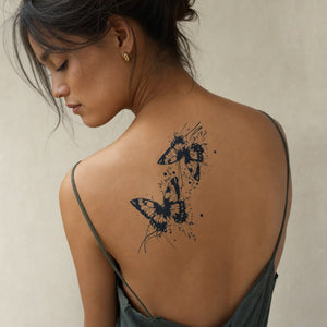 Ink Splash Butterfly Duo Tattoo - 1 | Temporalis