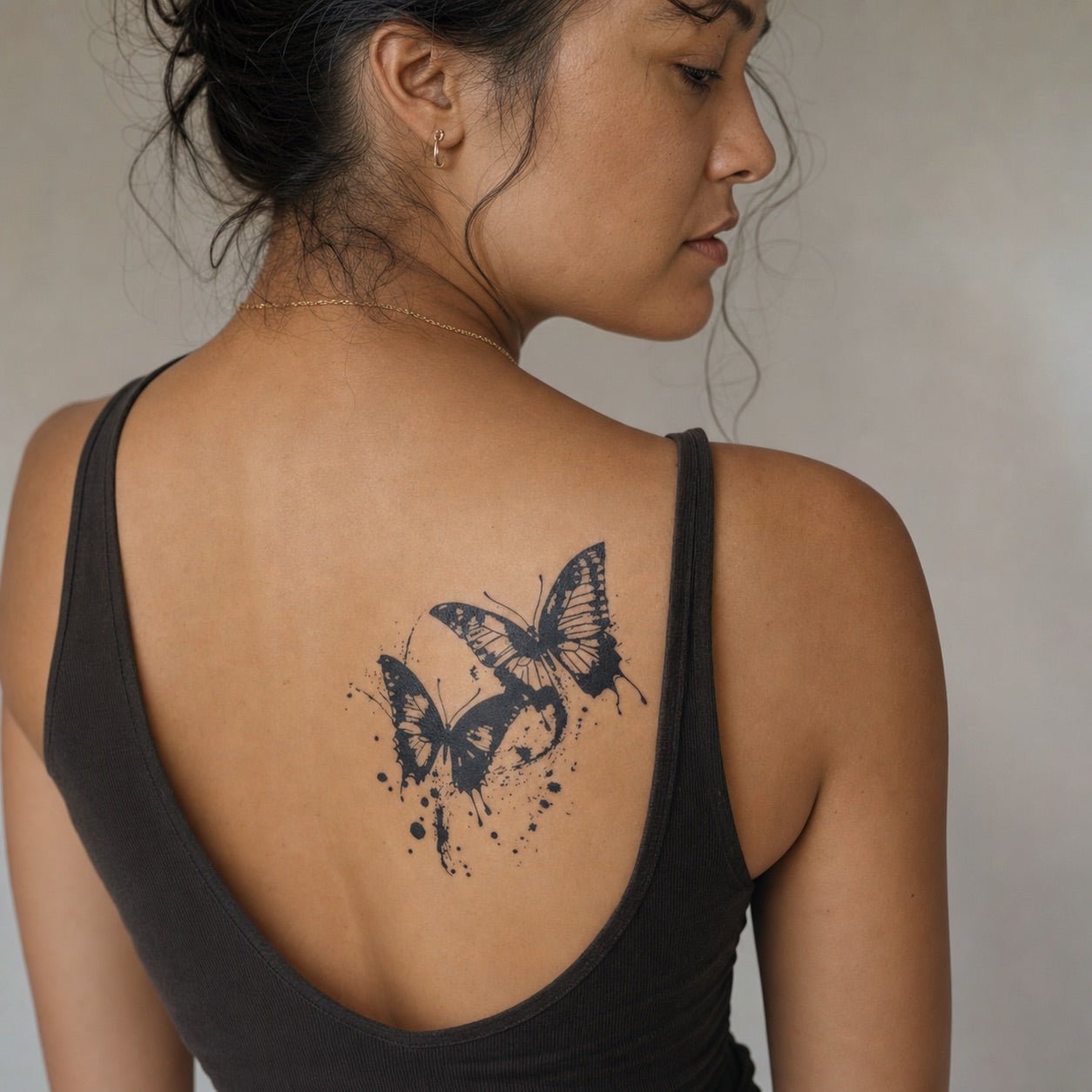 Ink Splash Butterfly Duo Tattoo - 1 | Temporalis