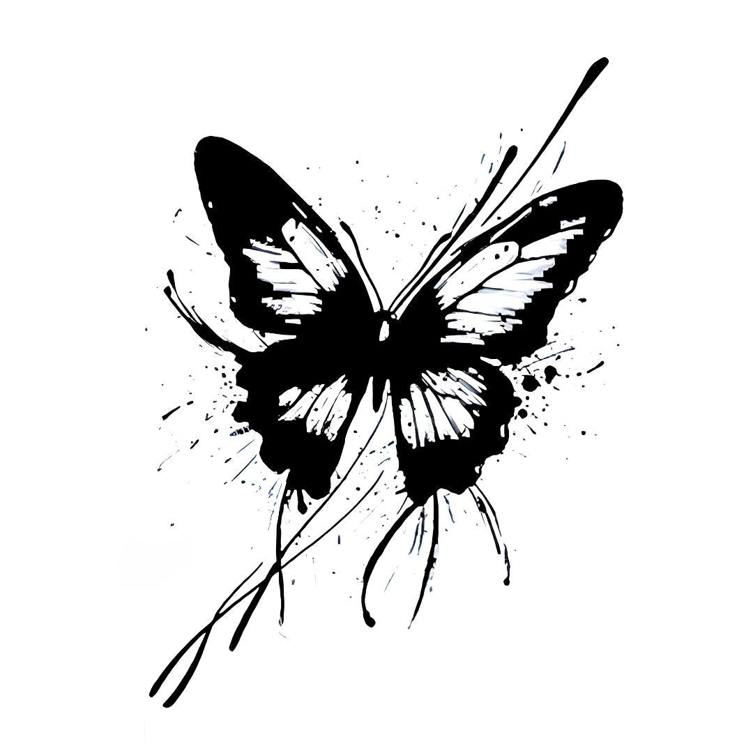 Ink Splash Butterfly Tattoo - 2 | Temporalis