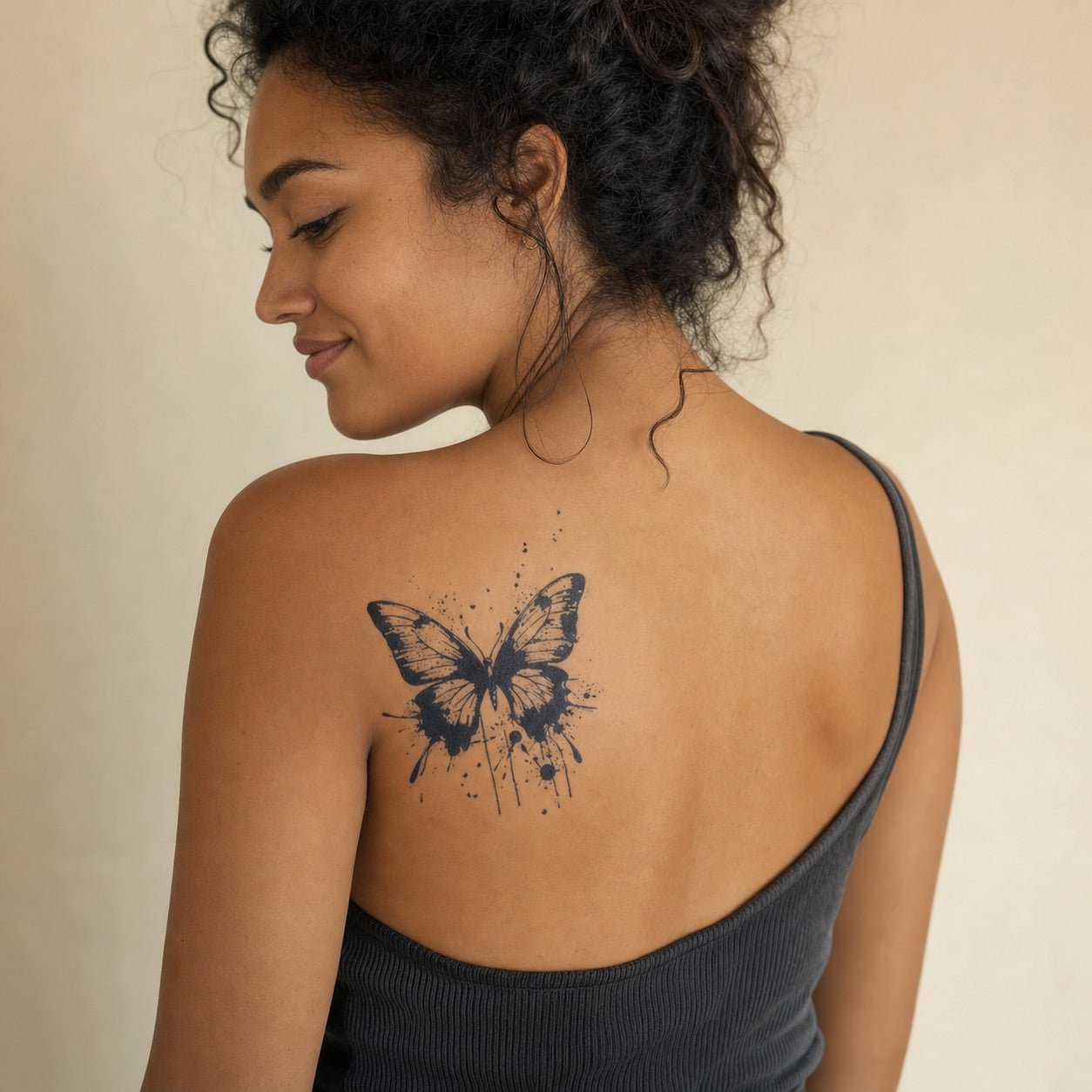 Ink Splash Butterfly Tattoo - 1 | Temporalis