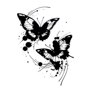 Ink Splash Duo Butterfly Tattoo - 2 | Temporalis