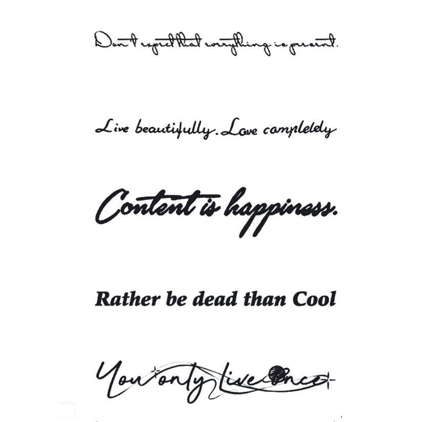 Quote Script Tattoo Set | Jagua Ink, Lasts 2 Weeks – Temporalis