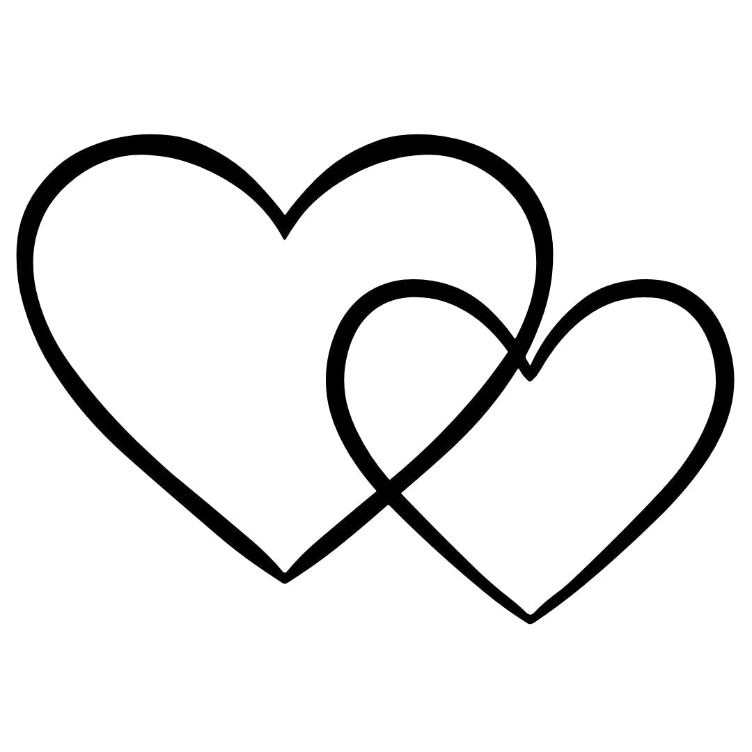 Intertwined hearts temporary tattoo - 2 | Temporalis