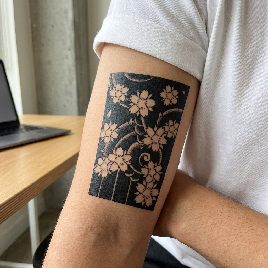 Japanese Cherry Blossom Sleeve Tattoo - 1 | Temporalis
