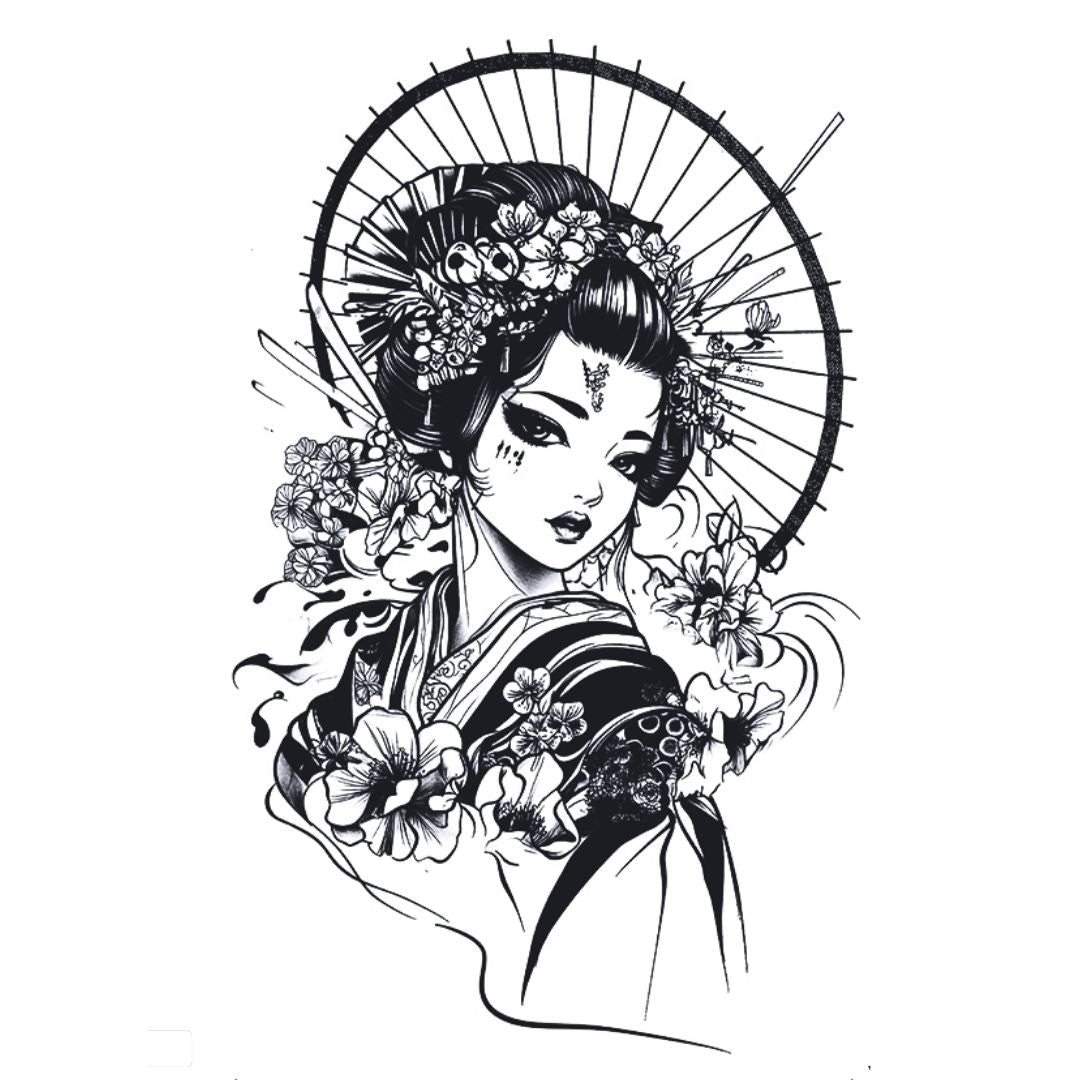 Japanese Geisha Tattoo - 2 | Temporalis