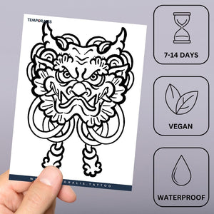 Japanese Oni Mask Tattoo - 3 | Temporalis
