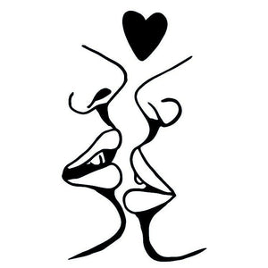 Kissing Faces & Heart Temporary Tattoo - 2 | Temporalis