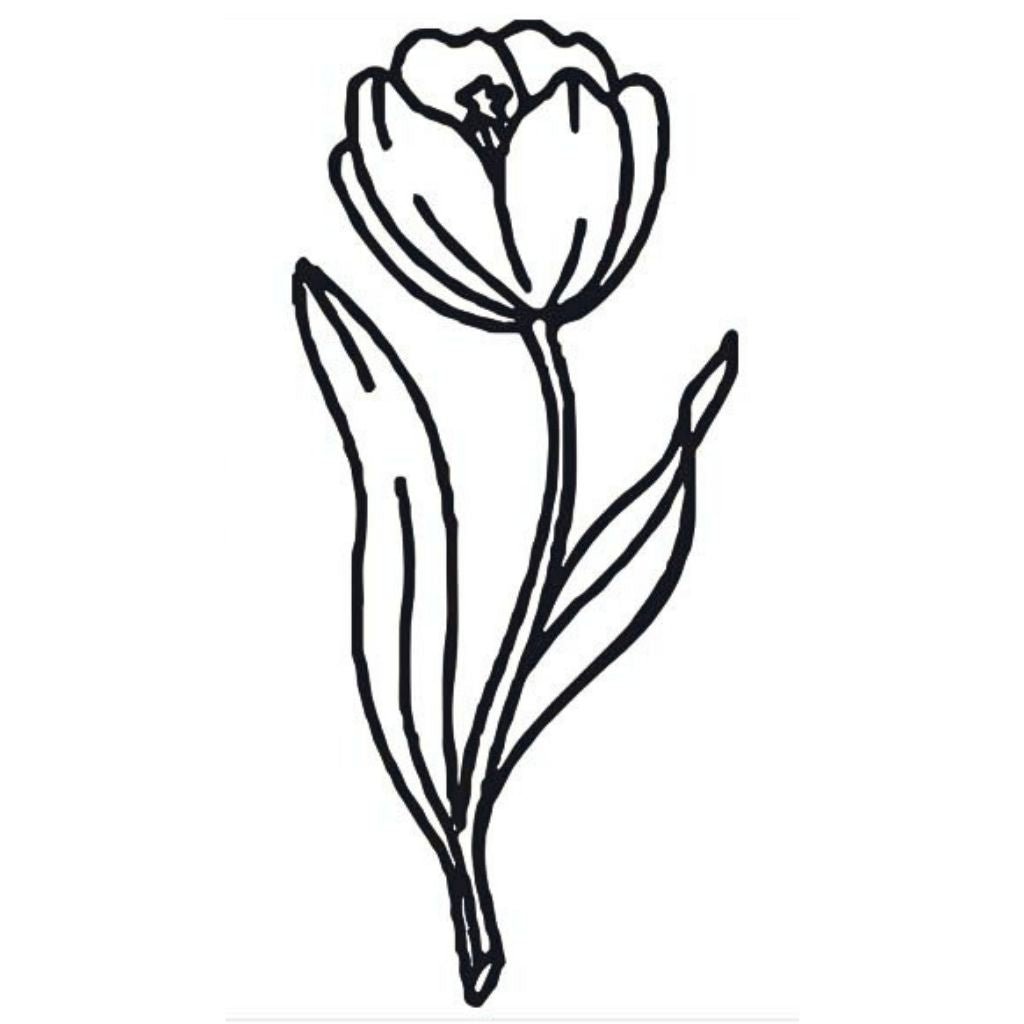 Linework Tulip Tattoo - 2 | Temporalis
