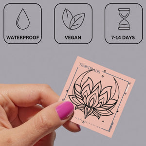 Lotus and crescent moons temporary tattoo - 3 | Temporalis