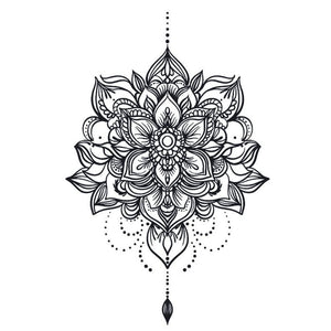 Lotus Mandala Drop Tattoo - 2 | Temporalis