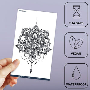 Lotus Mandala Drop Tattoo - 3 | Temporalis