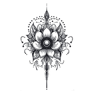 Lotus Mandala Flower Tattoo - 2 | Temporalis