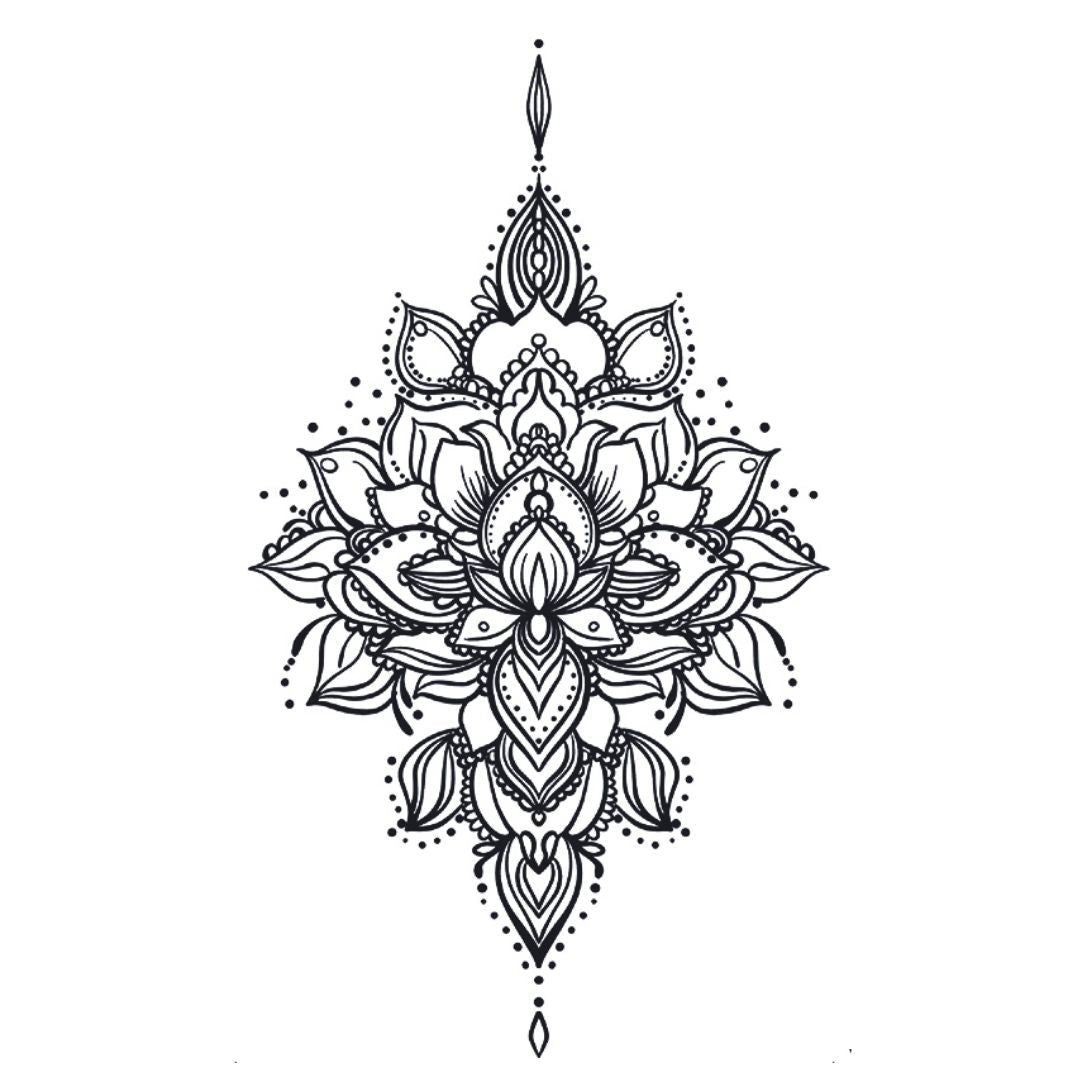 Lotus Mandala Ornamental Tattoo - 2 | Temporalis