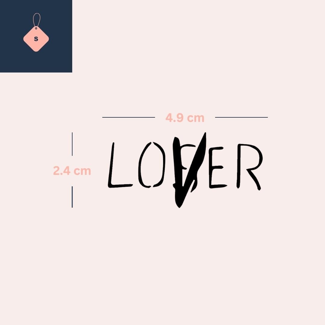 LOVER (LOSER corrected) temporary tattoo 3 - Temporalis