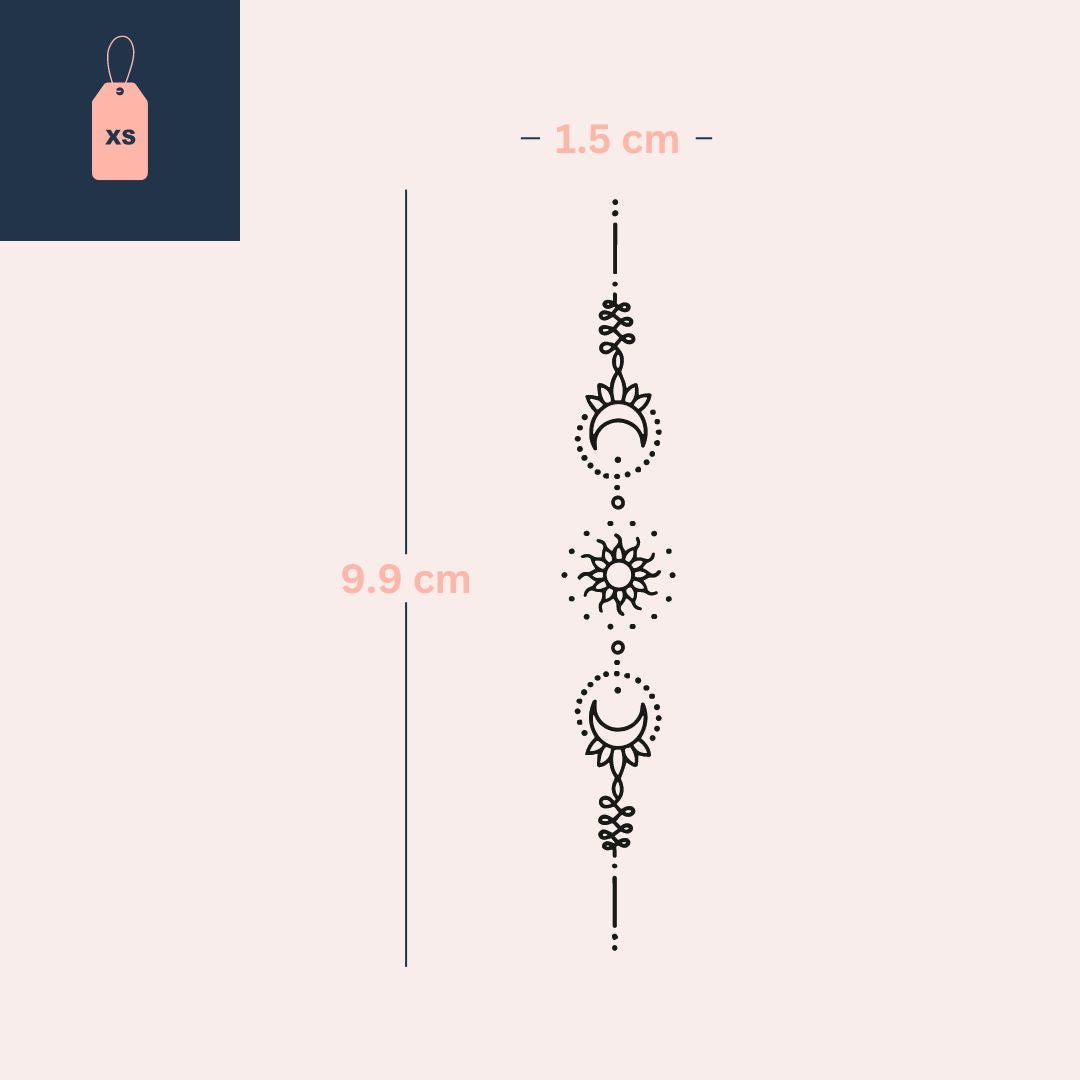 Lunar Floral Harmony 3 - Temporalis® - Tymczasowy tatuaż