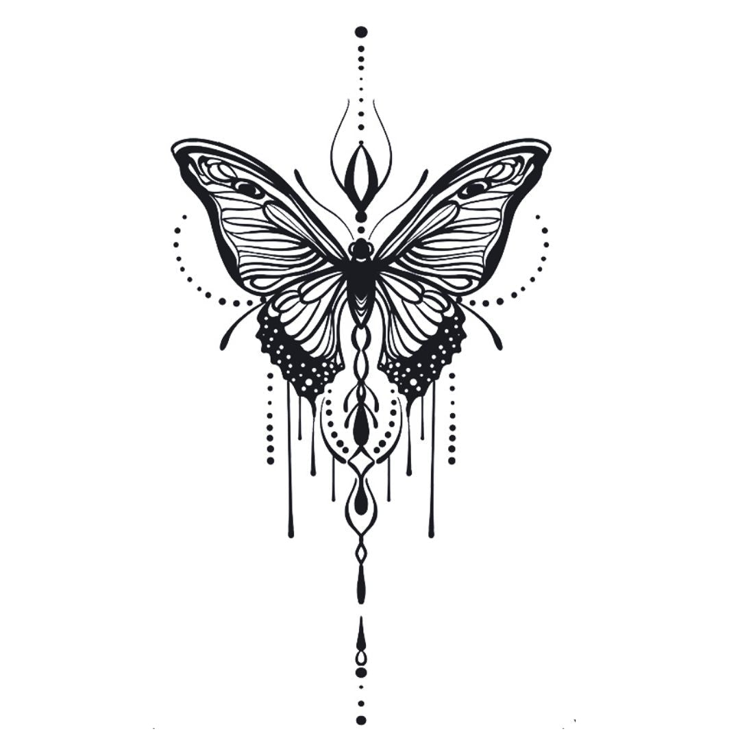 Mandala Butterfly Chandelier Tattoo - 2 | Temporalis
