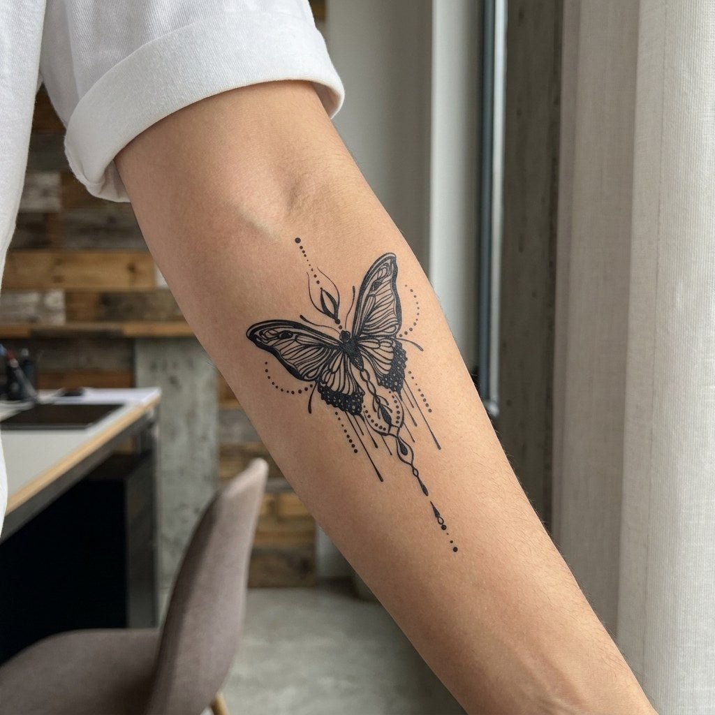 Mandala Butterfly Chandelier Tattoo - 1 | Temporalis