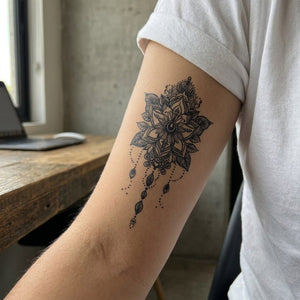 Mandala Lotus Chandelier Tattoo - 1 | Temporalis