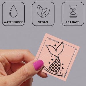 Mermaid tail temporary tattoo with sparkles - 3 | Temporalis