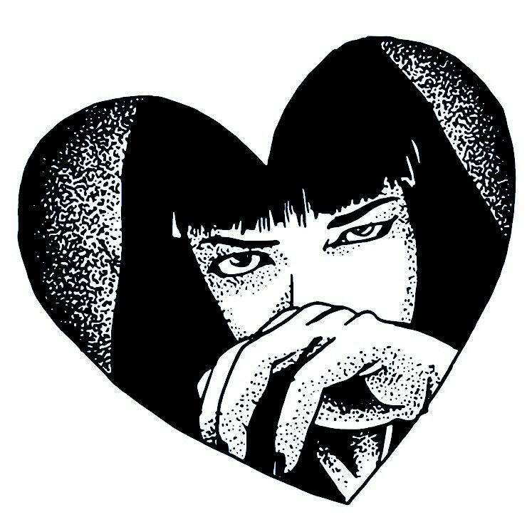 Mia Wallace heart - frame portrait temporary tattoo - 2 | Temporalis