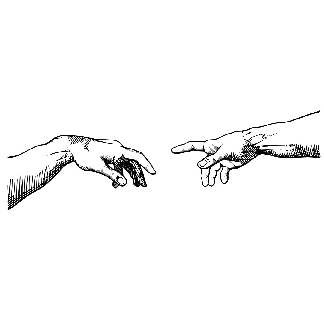 Michelangelo “Creation of Adam” hands temporary tattoo - 2 | Temporalis
