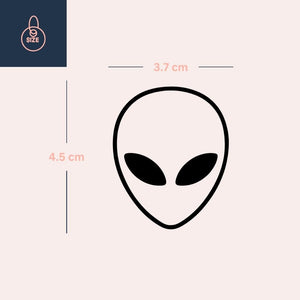 Minimalist alien head temporary tattoo 3 - Temporalis