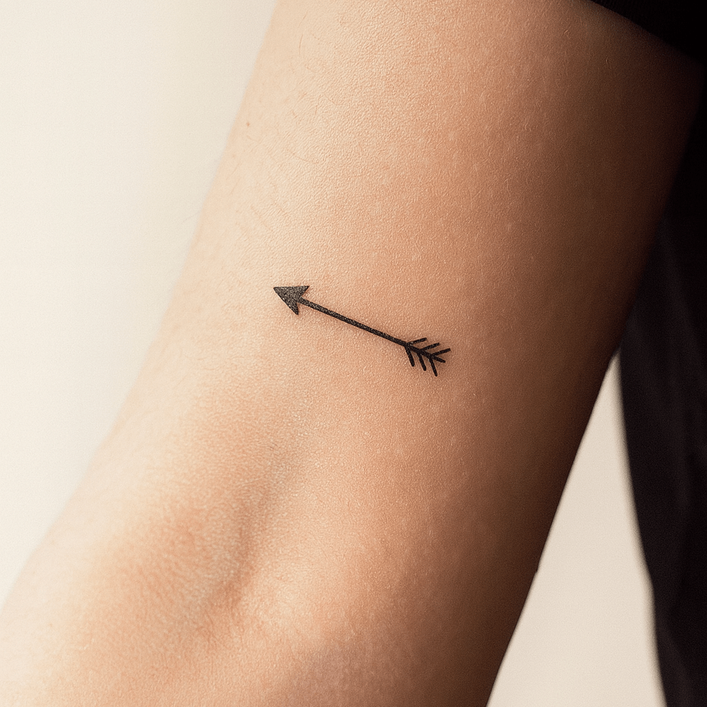 Minimalist arrow temporary tattoo - 1 | Temporalis