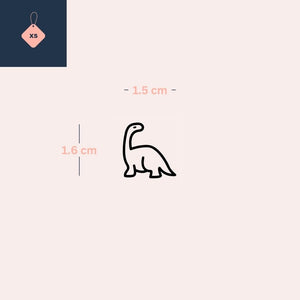 Minimalistisk Brontosaurus 3 - Temporalis® - Midlertidig tatovering