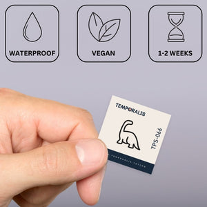 Minimalistisk Brontosaurus 2 - Temporalis® - Midlertidig tatovering