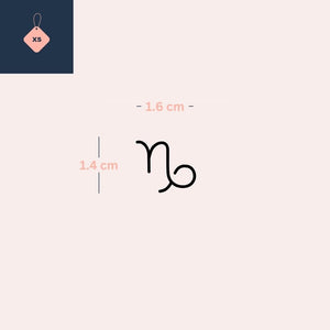 Minimalist Capricorn zodiac temporary tattoo - 4 | Temporalis
