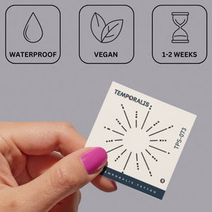 Minimalist geometric sunburst temporary tattoo - 3 | Temporalis