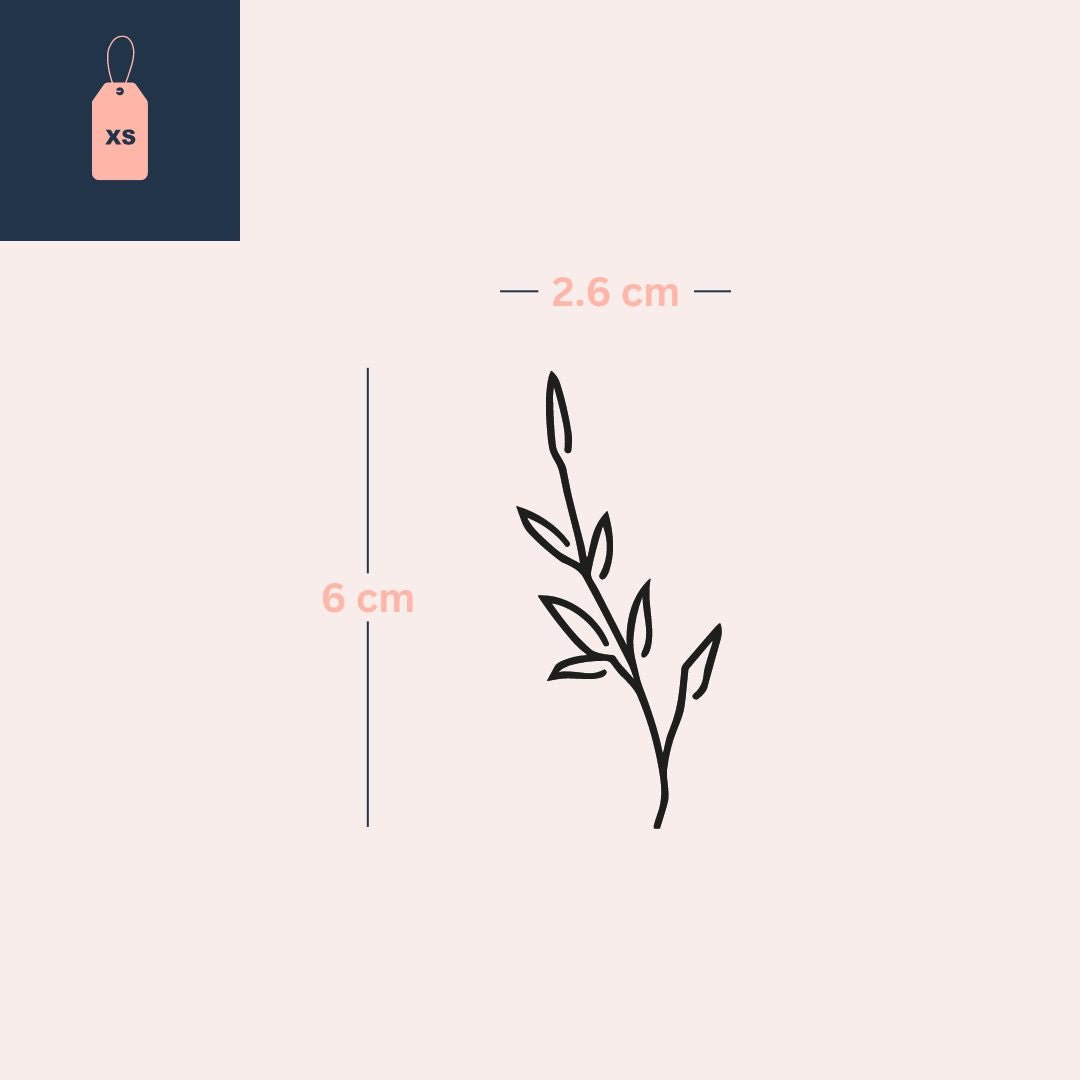 Minimalistischer Kräuterstängel 3 - Temporalis® - Temporäres Tattoo