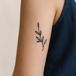 Minimalistischer Kräuterstängel 1 - Temporalis® - Temporäres Tattoo