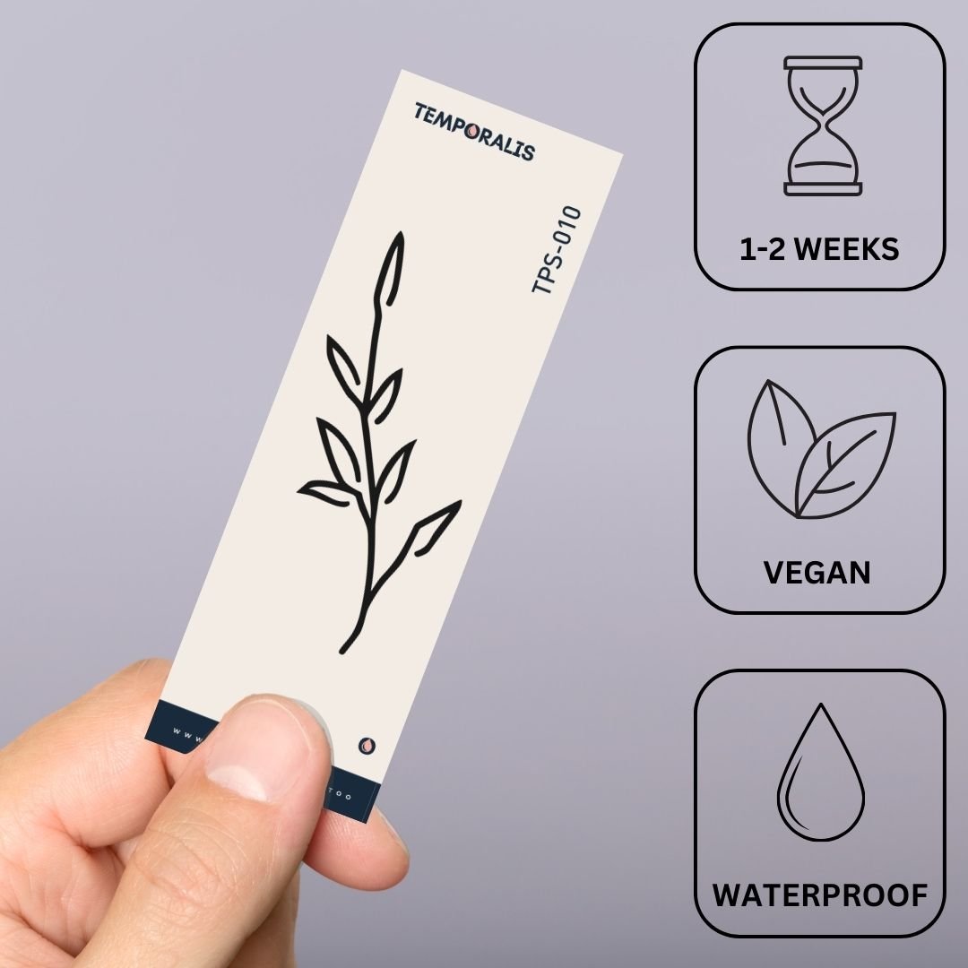 Minimalistischer Kräuterstängel 2 - Temporalis® - Temporäres Tattoo