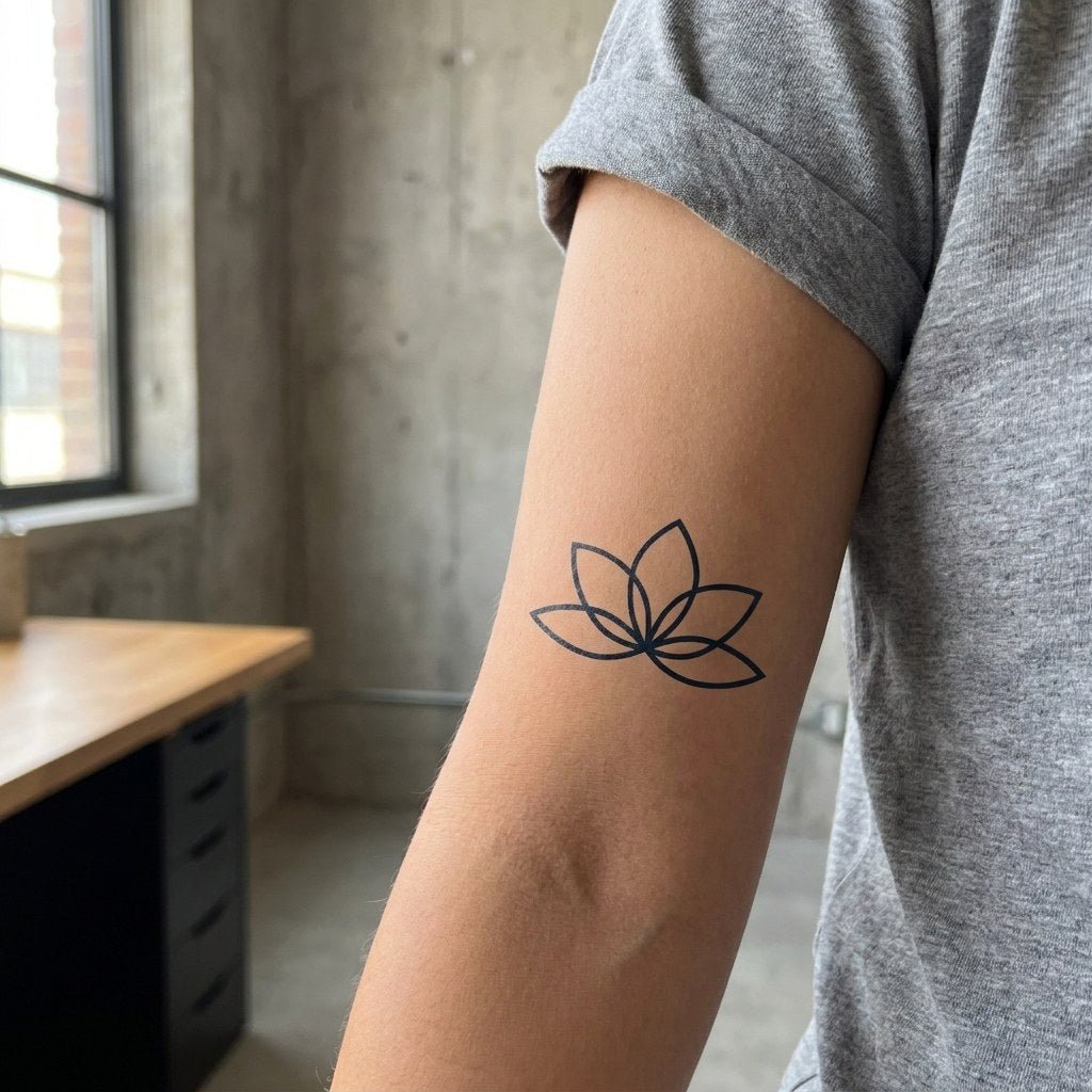Minimalist Lotus Tattoo - 1 | Temporalis