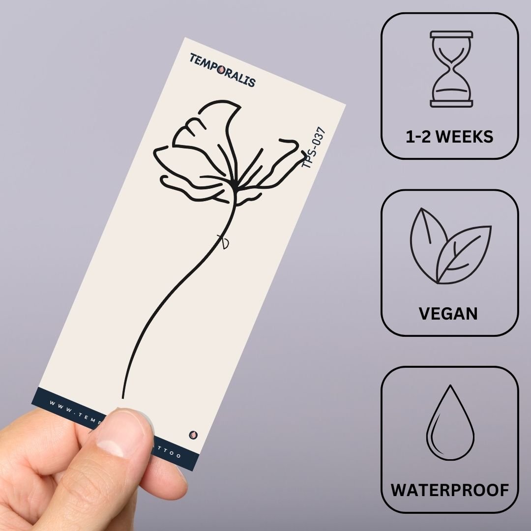 Minimalist poppy temporary tattoo - 3 | Temporalis