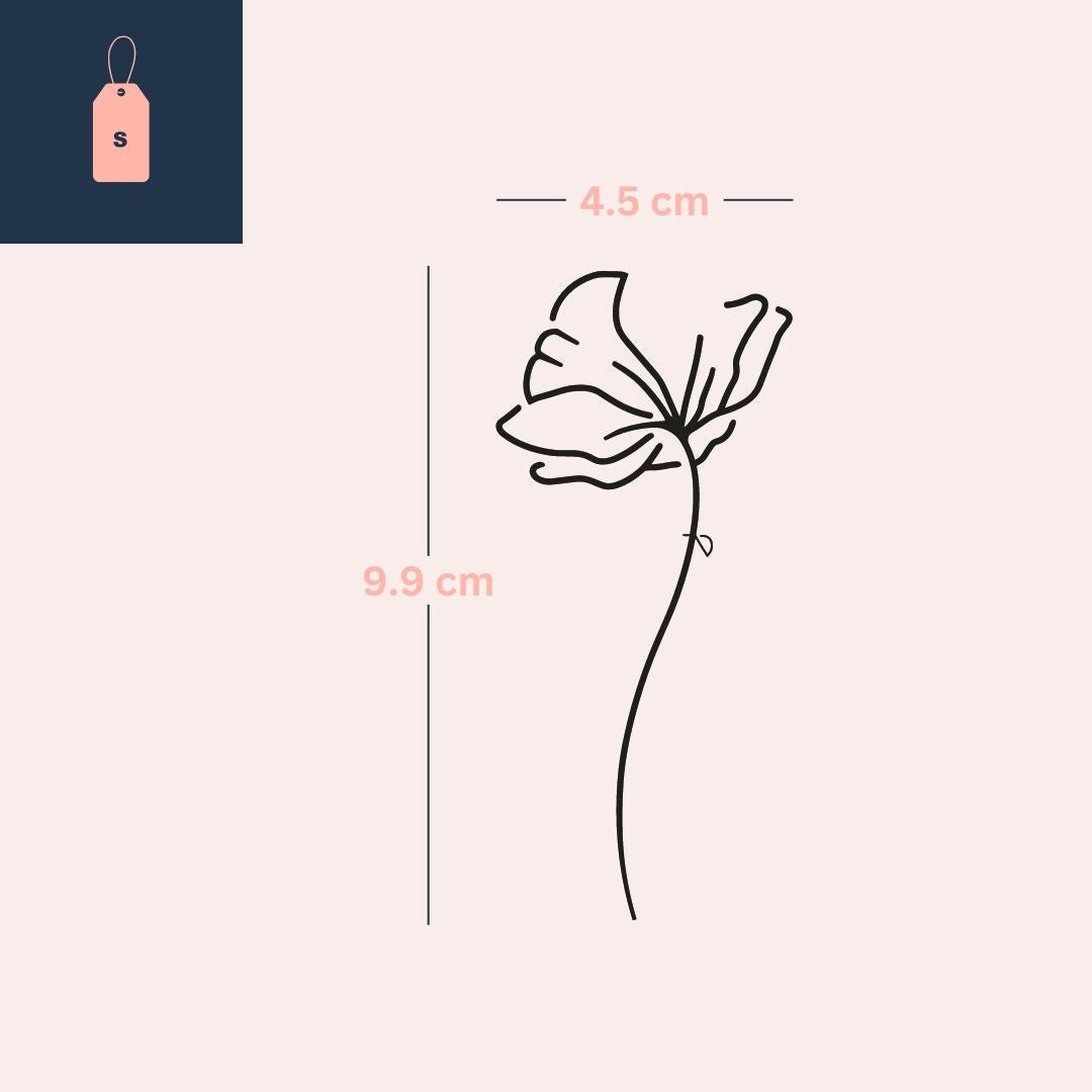 Minimalist poppy temporary tattoo - 4 | Temporalis