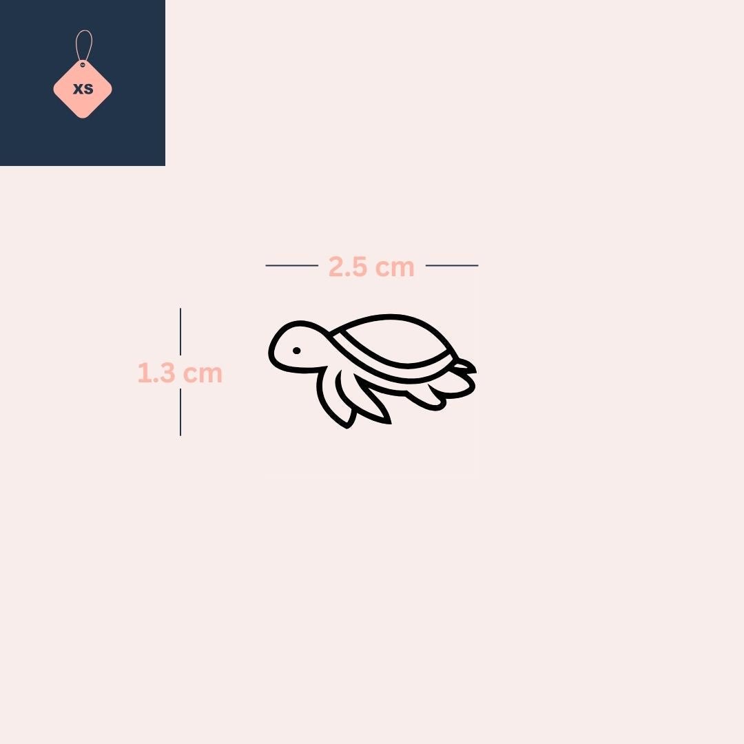 Tortue nageuse minimaliste 3 - Temporalis® - Tatouage temporaire