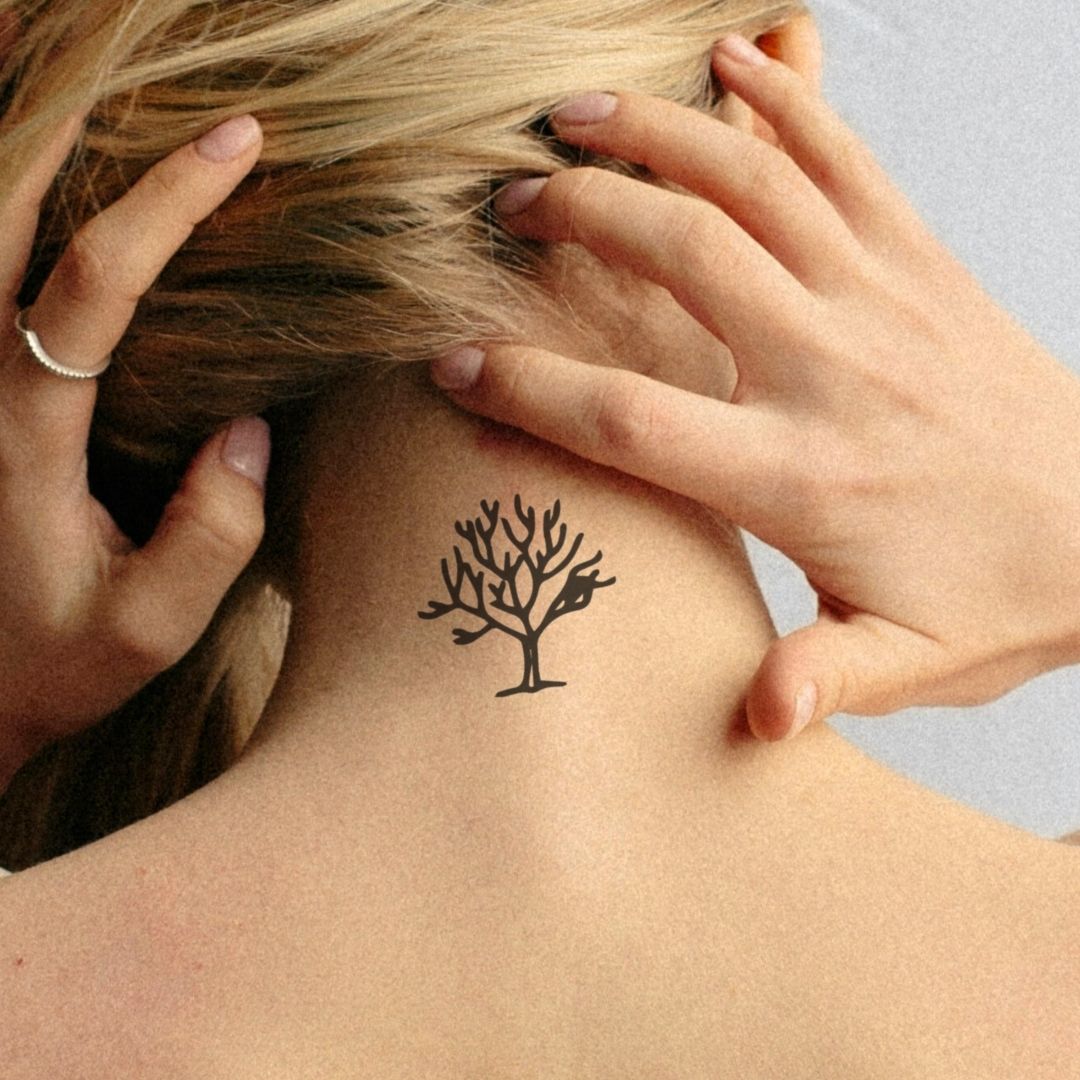 Minimalist tree of life temporary tattoo - 1 | Temporalis