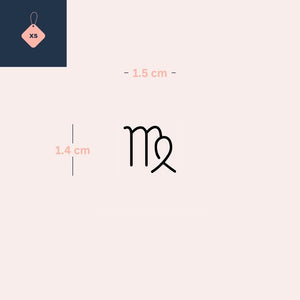 Minimalist Virgo zodiac temporary tattoo - 4 | Temporalis