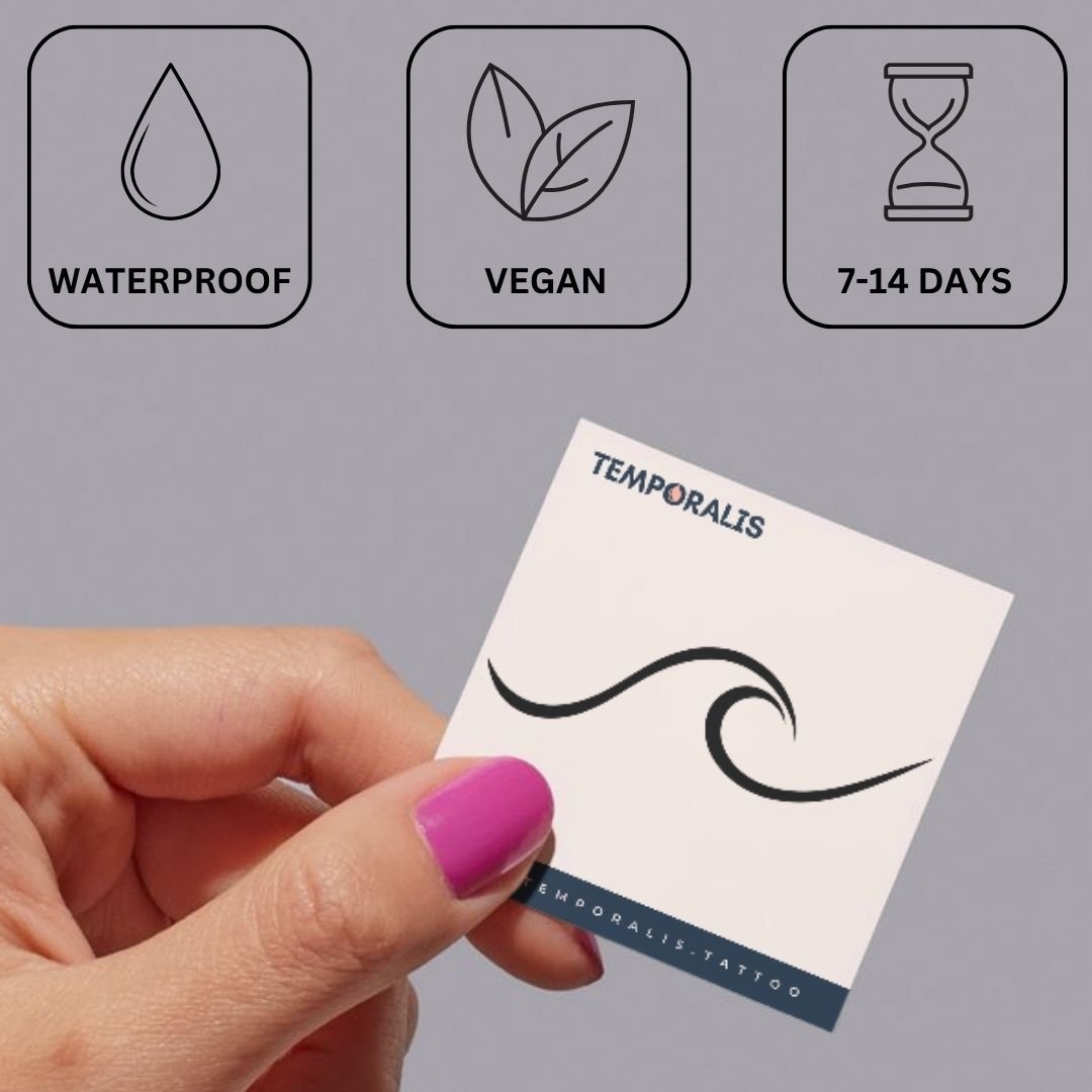 Minimalist Wave Tattoo - 3 | Temporalis